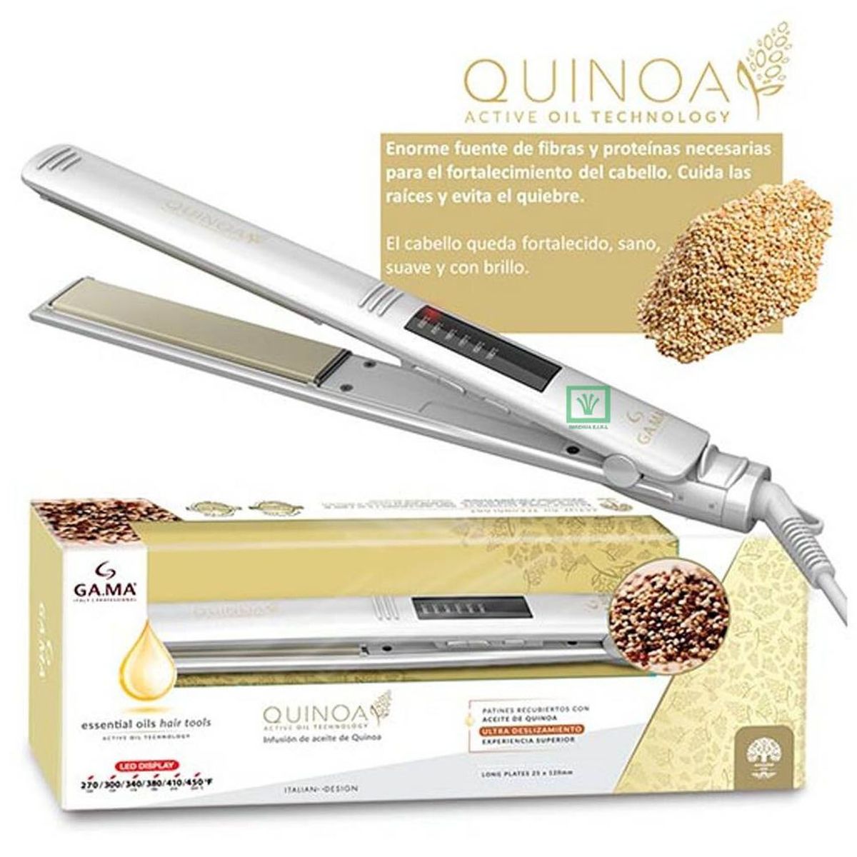 GAMA - Alisadora Elegance Led Quinoa Active Oil Antifrizz