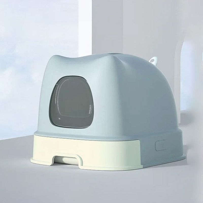 CAT OH - Arenero Cerrado para Gatos Orejitas celeste