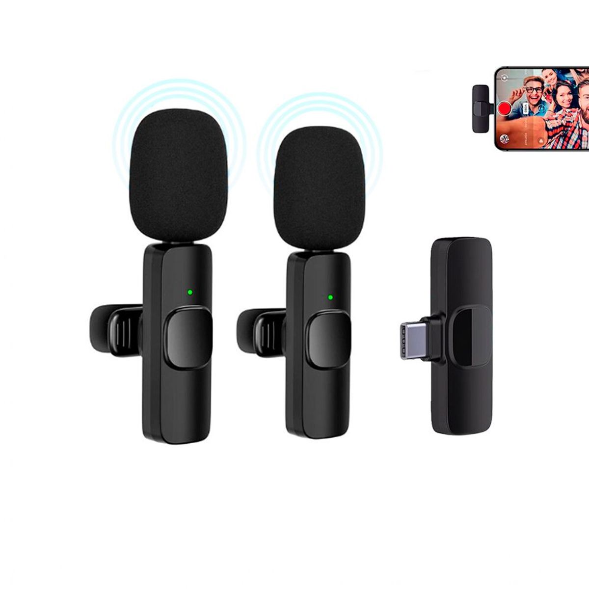 GENERICO - Micrófono Inalámbrico Solapero 2 en 1 K9 - Tipo C