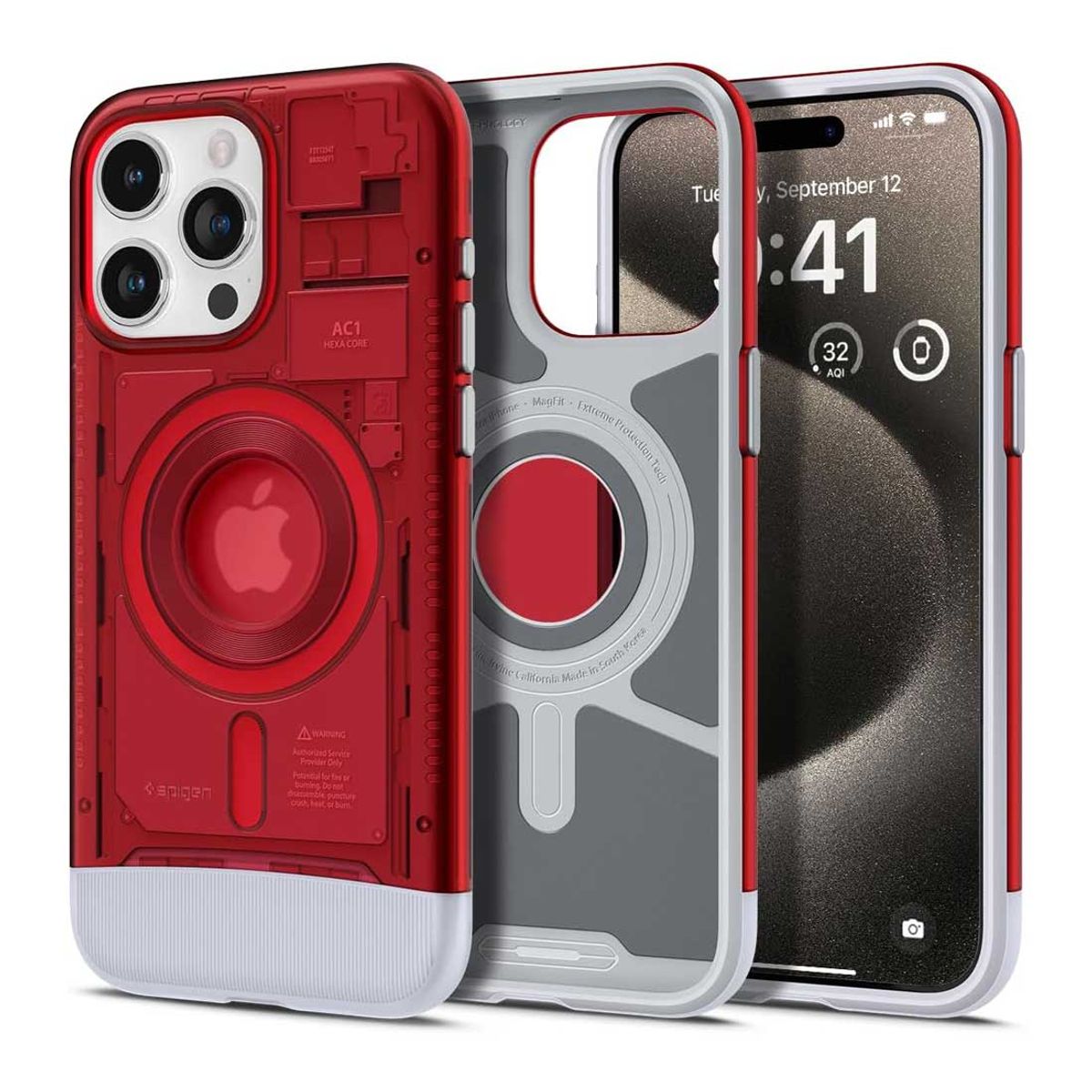 SPIGEN - Case Spigen Classic C1 para iPhone 15 Pro (MagSafe) - de USA