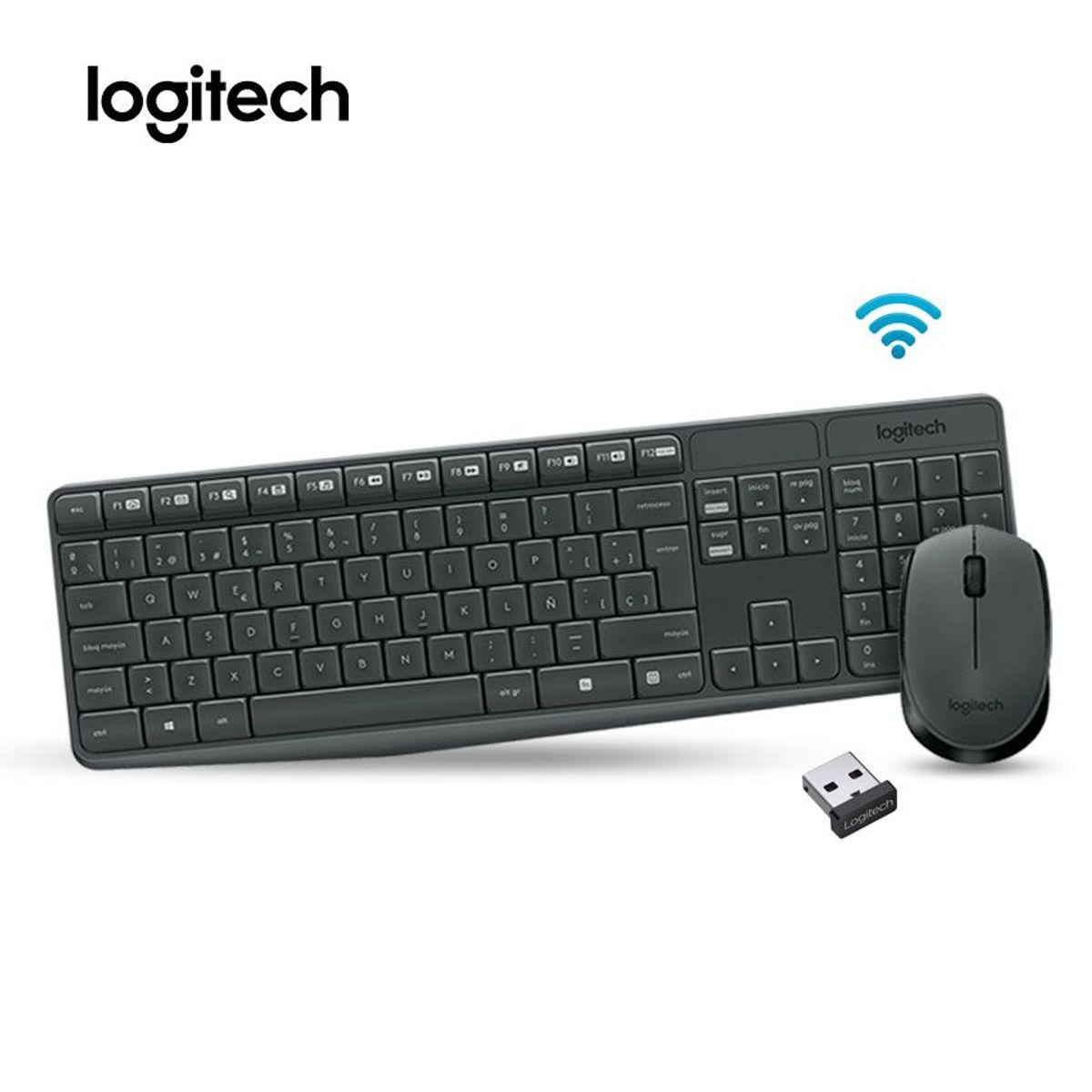 LOGITECH - Teclado  Mouse Logitech MK235 Inalambrico Negro