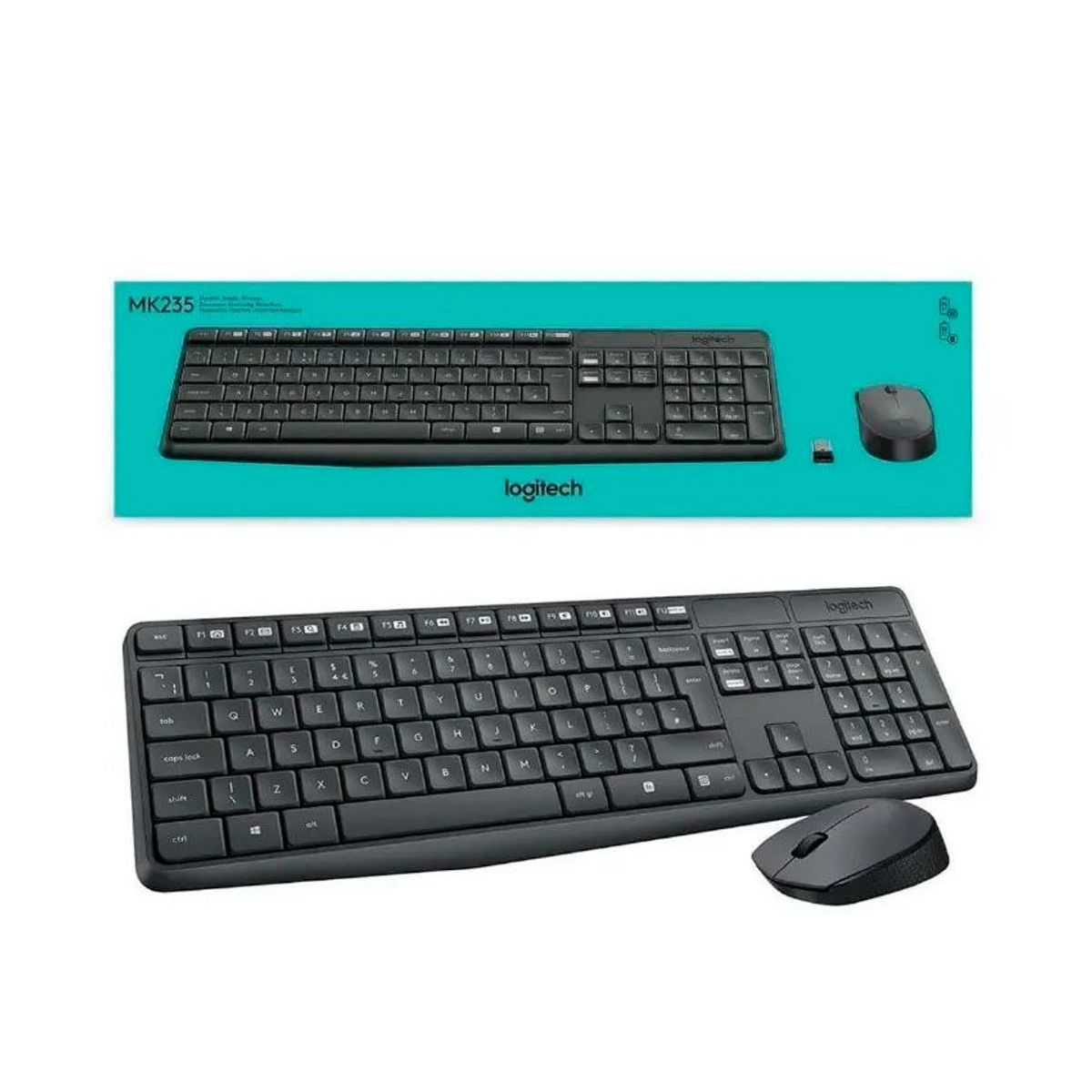 LOGITECH - Teclado  Mouse Logitech MK235 Inalambrico Negro
