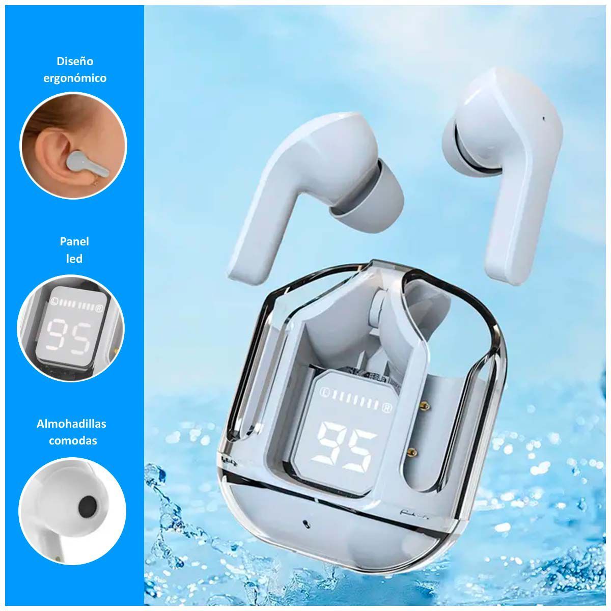 SASARU - Audífonos Gamer Air31 Inalámbricos Blanco