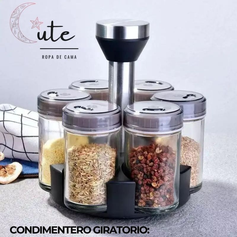 GENERICO - CONDIMENTERO GIRATORIO  FRASCOS DE VIDRIO