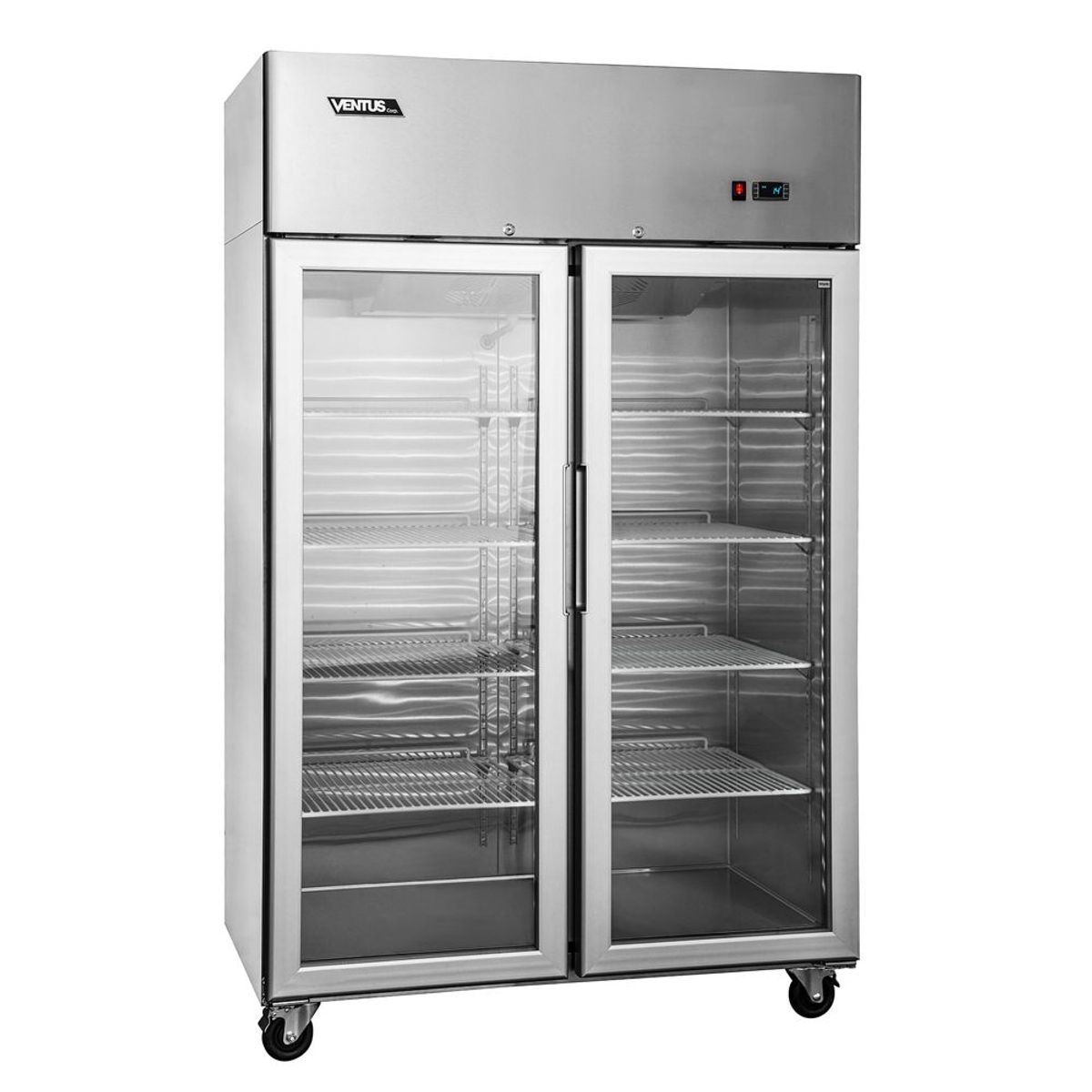 VENTUS - Refrigerador Industrial  Acero Inox de 2 puertas de vidrio de 900 litros Ventus VR2PS-1000V