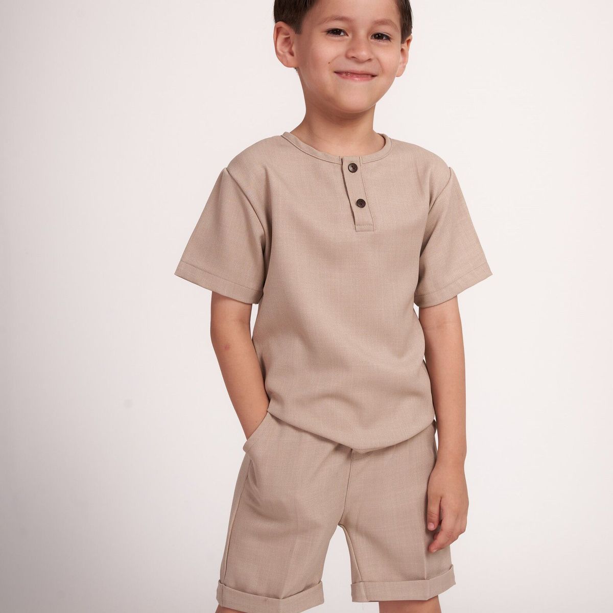 GENERICO - Conjunto polo y short lino niño