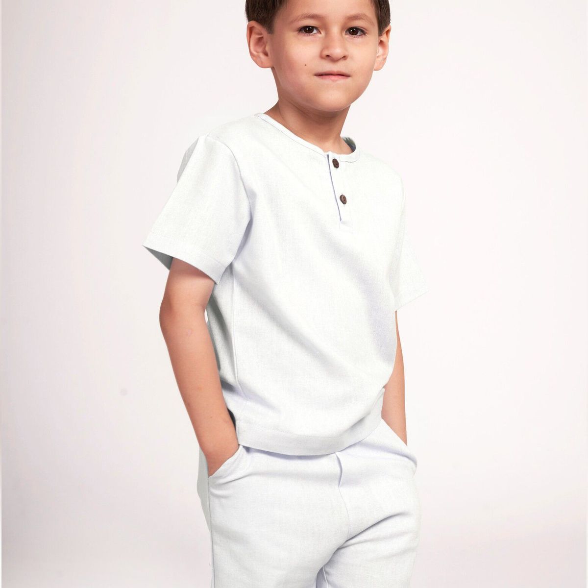 GENERICO - Conjunto polo y short lino niño