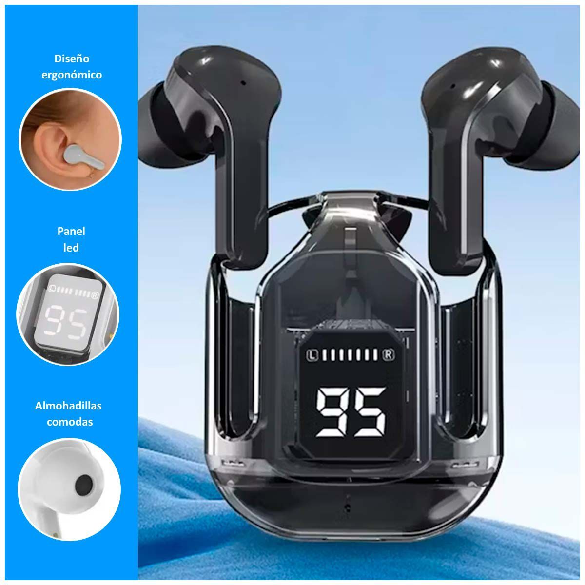 SASARU - Audífonos Gamer Air31 Inalámbricos Negro