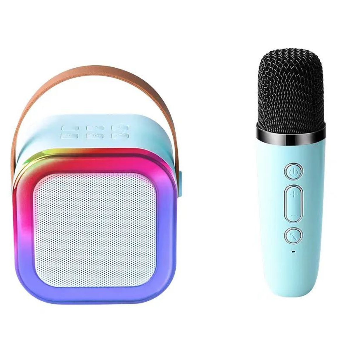 ITELSISTEM - Parlante Karaoke  Microfono inalambrico alta Potencia Portatil Celeste