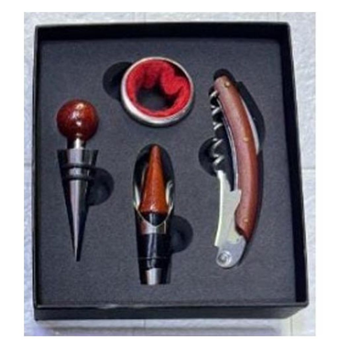 GENERICO - Kit Abridor de Botella de Vino Set de 4 accesorios