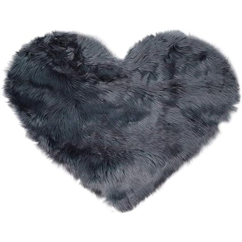 GENERICO - BAJADA DE CAMA CORAZON 100X100CM NEGRO