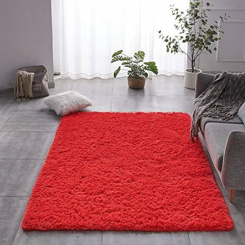 GENERICO - BAJADA DE CAMA RECTAGULAR 100X160CM ROJO