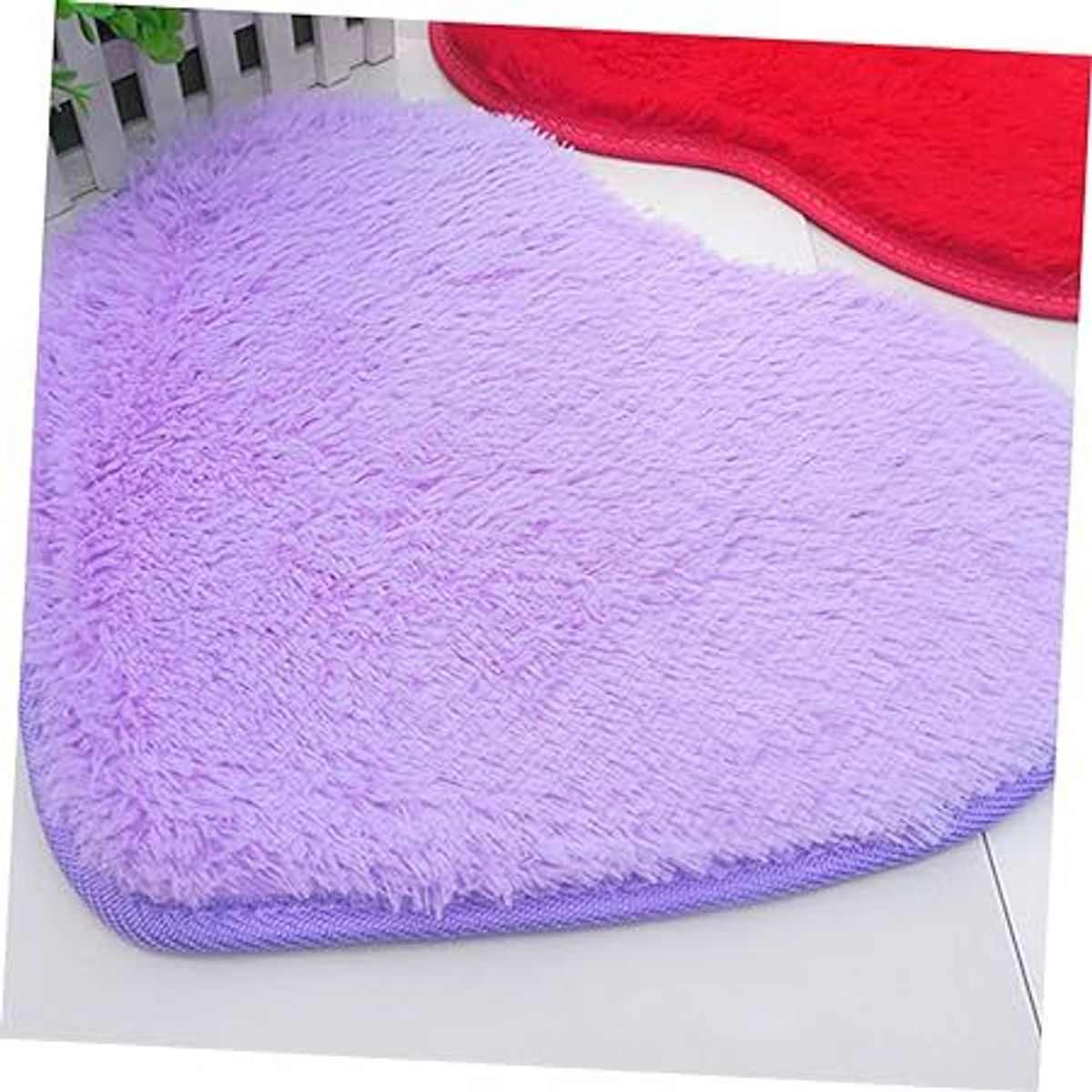 GENERICO - BAJADA DE CAMA CORAZON 100X100CM LILA