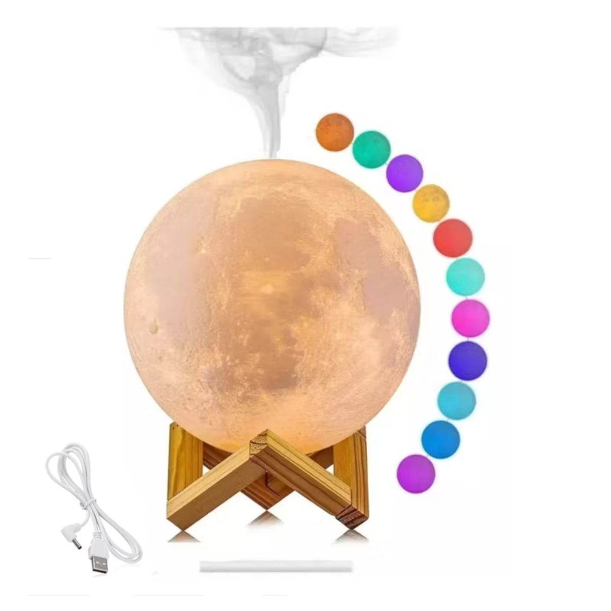 GENERICO - Humidificador Difusor Aromaterapia Lampara Led RGB Luna