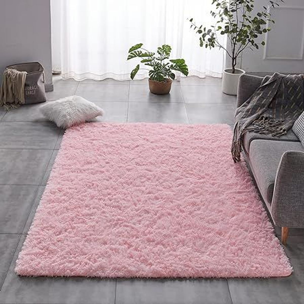 GENERICO - BAJADA DE CAMA RECTAGULAR 100X160CM ROSADO