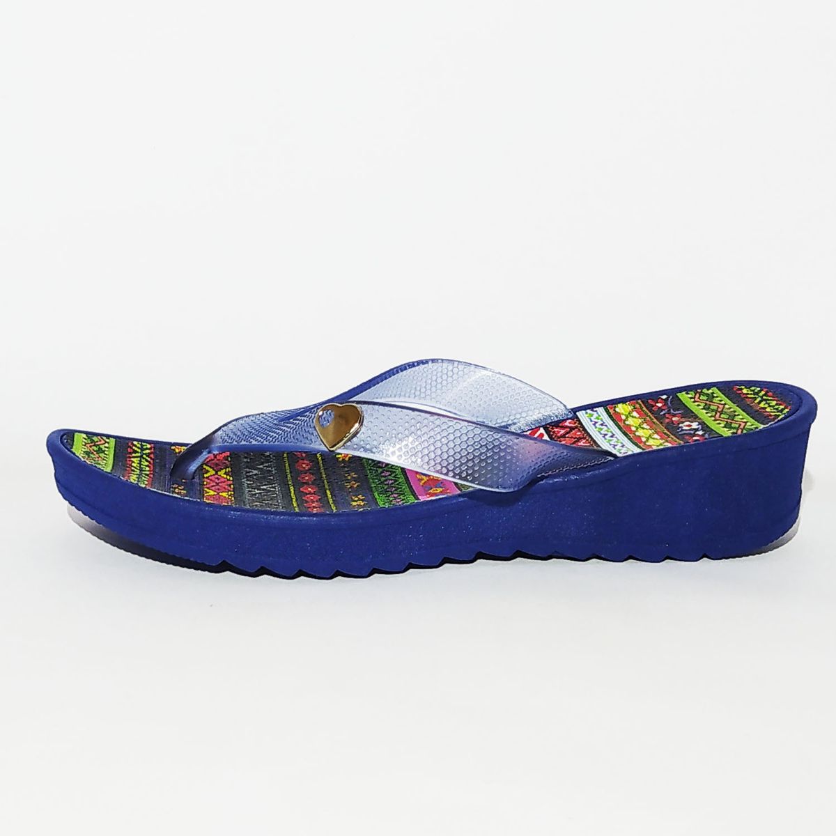 GENERICO - Sandalia Mujer Flip Flop con Plataforma Cómoda  Playa y Piscina - Azul