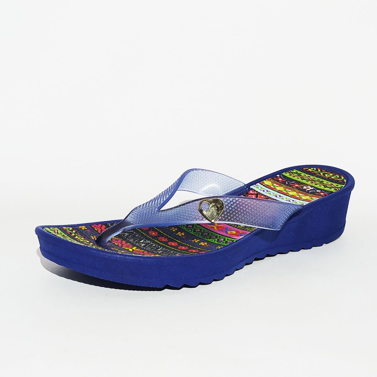 GENERICO - Sandalia Mujer Flip Flop con Plataforma Cómoda  Playa y Piscina - Azul