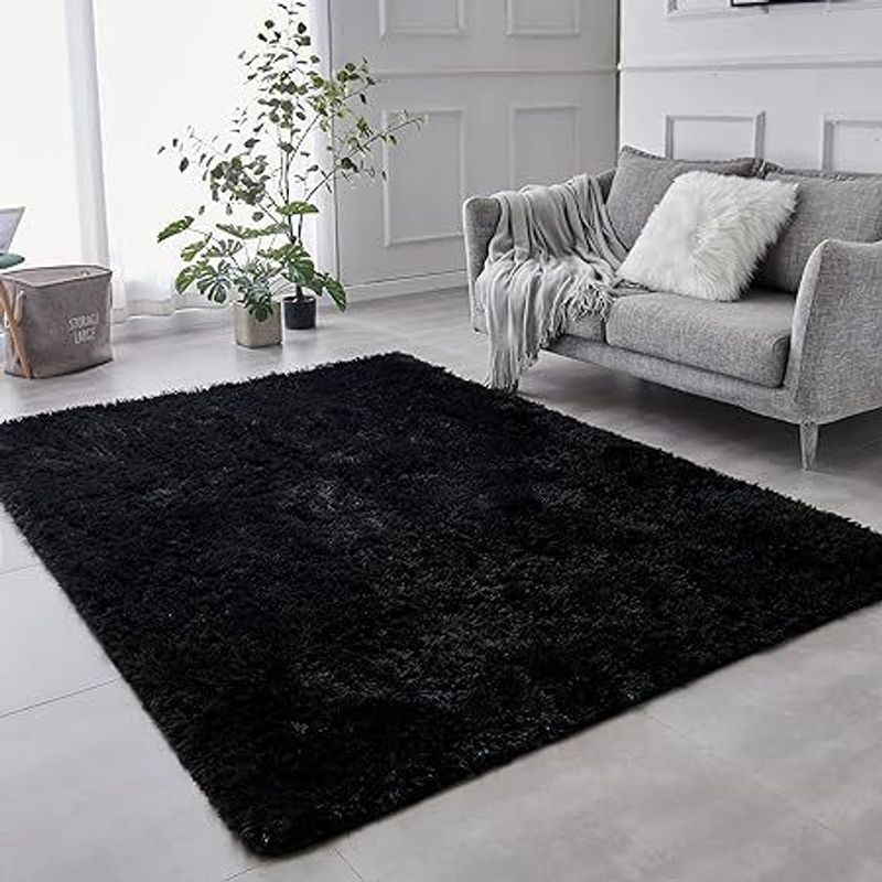 GENERICO - ALFOMBRA RECTAGULAR 100X160CM NEGRO