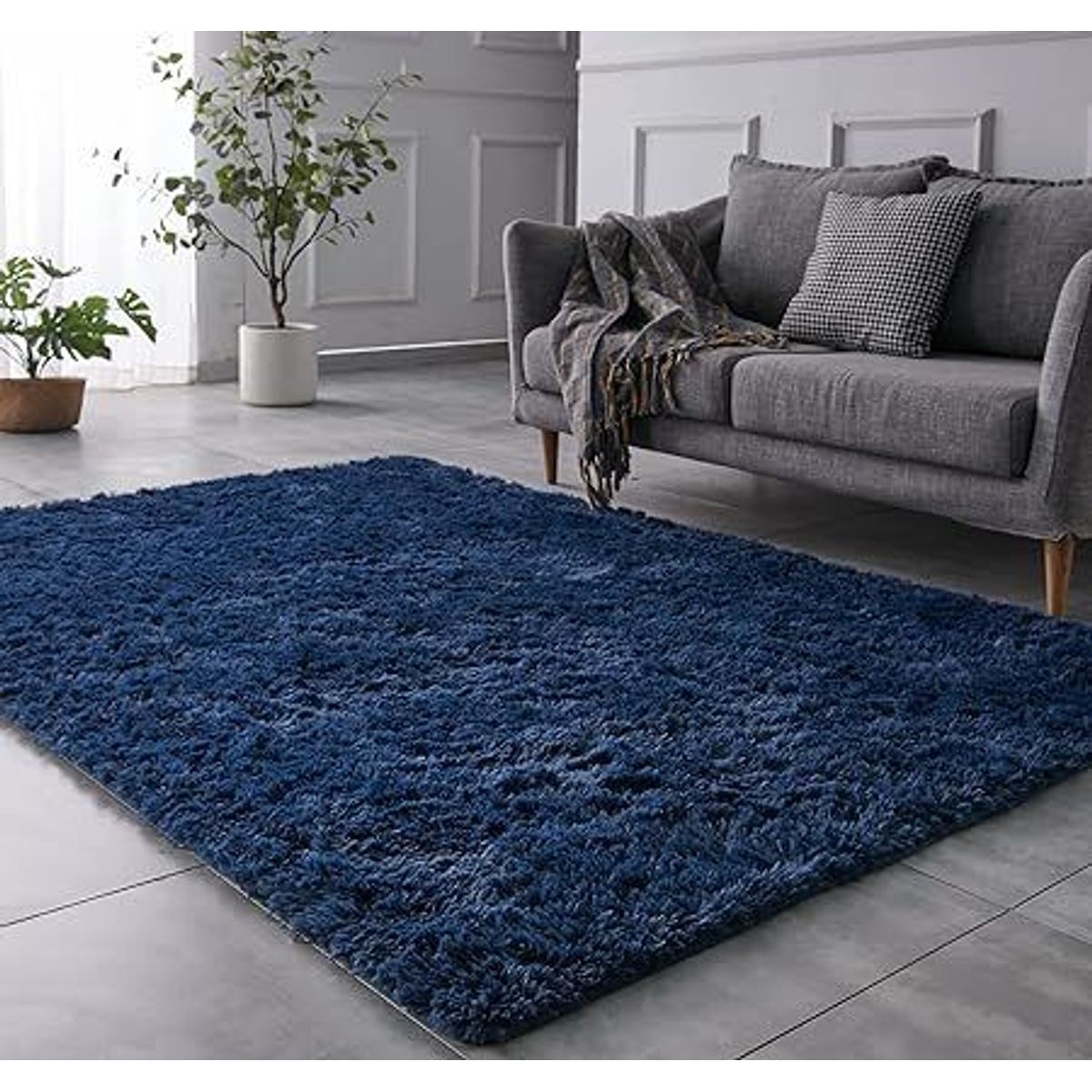 GENERICO - BAJADA DE CAMA RECTAGULAR 100X160CM AZUL MARINO