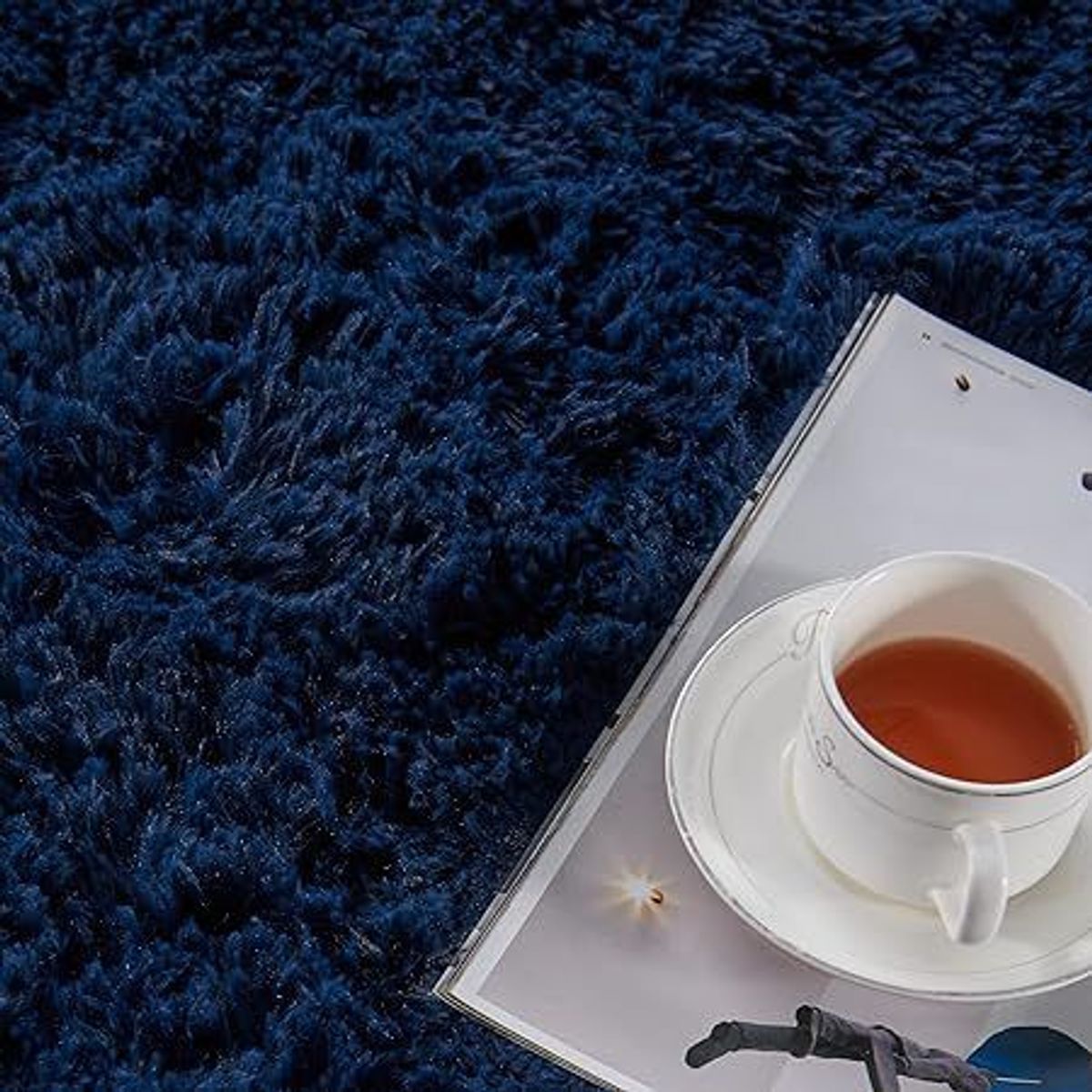 GENERICO - BAJADA DE CAMA RECTAGULAR 100X160CM AZUL MARINO