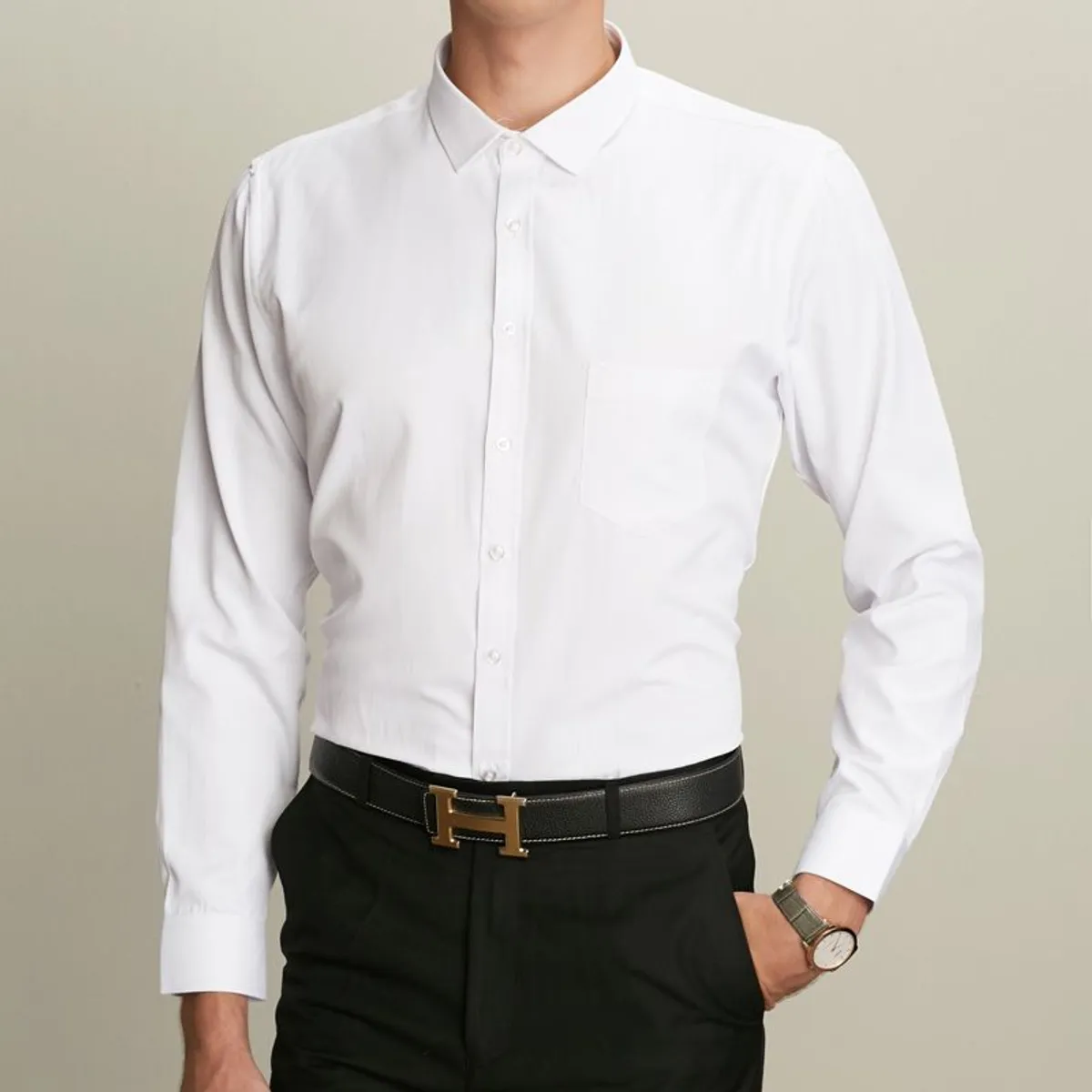 BAALATHKKO5 - Camisa Casual Formal Ajuste Perfecto Slim Fit Strech