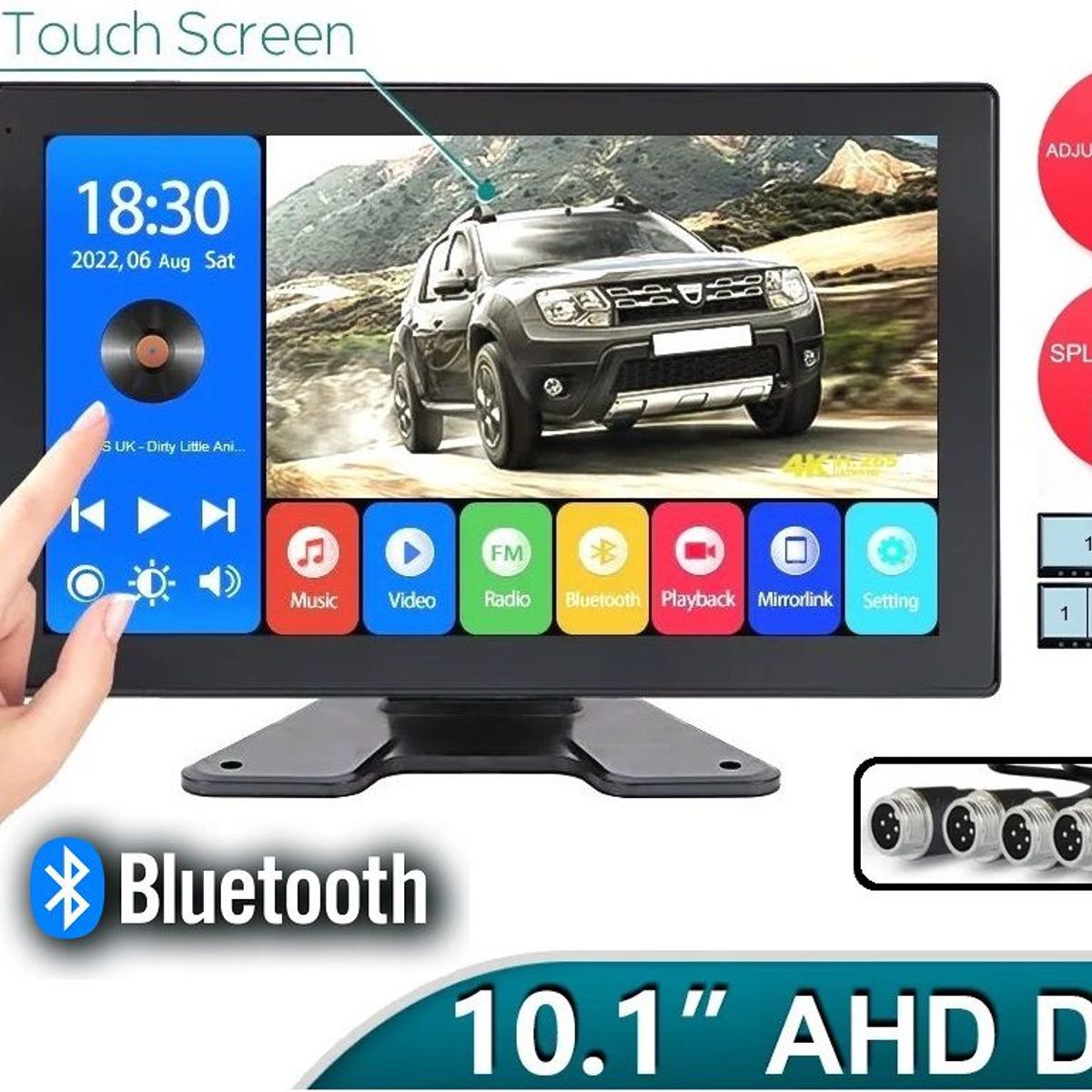 GENERICO - Pantalla 10 Pulgadas Tactil Dvr 4 Canales Ahd 128g Bluetooth