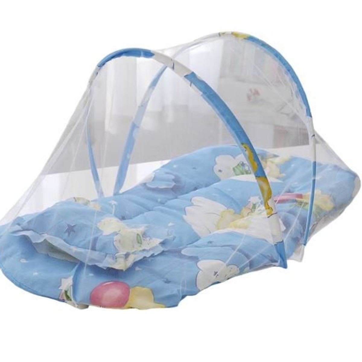 GENERICO - Cuna Mosquitero de Mallas para Bebes Diseño Osito Azul
