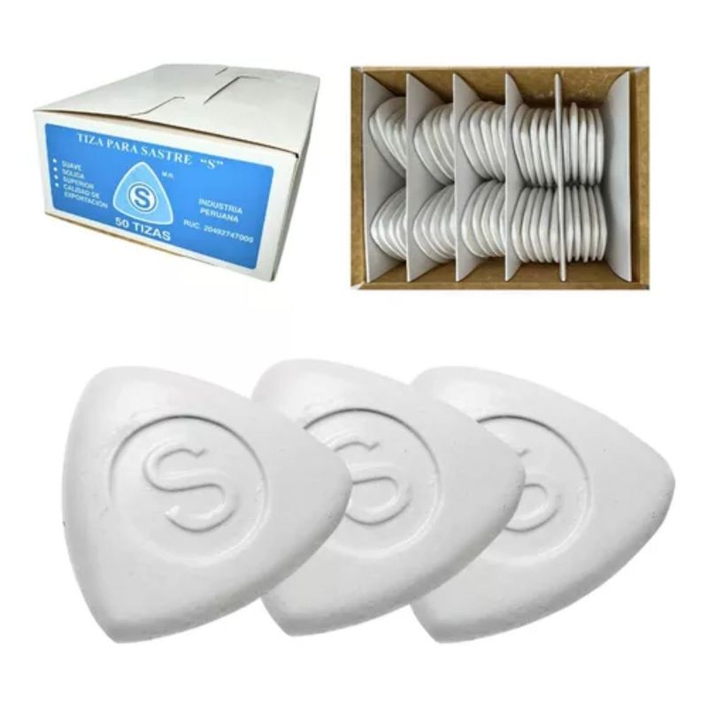 GENERICO - Tiza S De Tela De Costura Tiza De Sastre Blanco Caja 50 Und