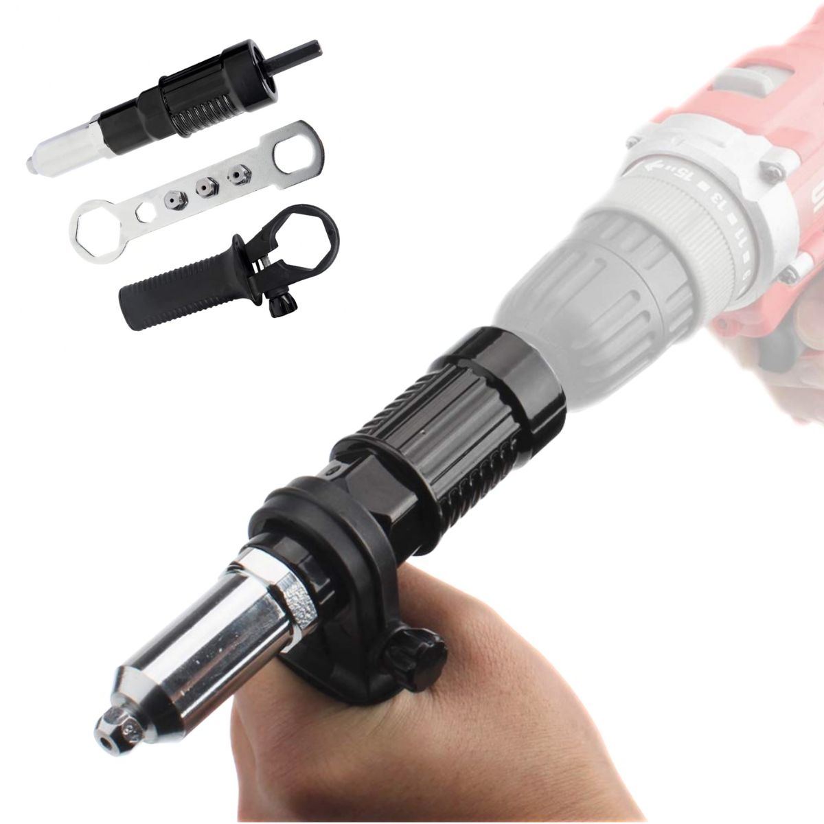 GENERICO - REMACHADORA - ADAPTADOR PARA TALADRO PARA REMACHES POP