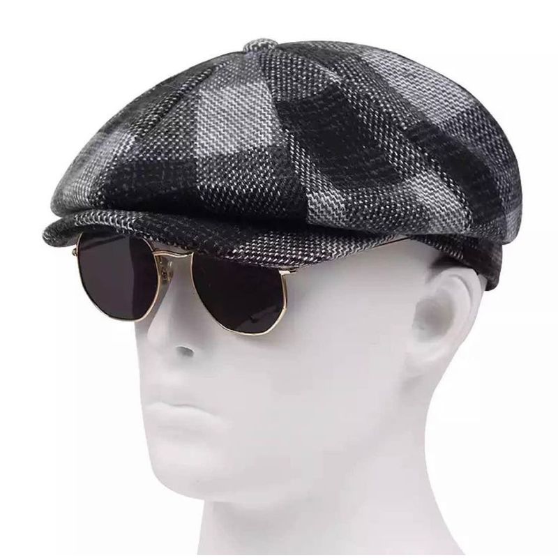 KAST PE - Boina Gorra Hombre Michael Cuadros Gris - Talla L