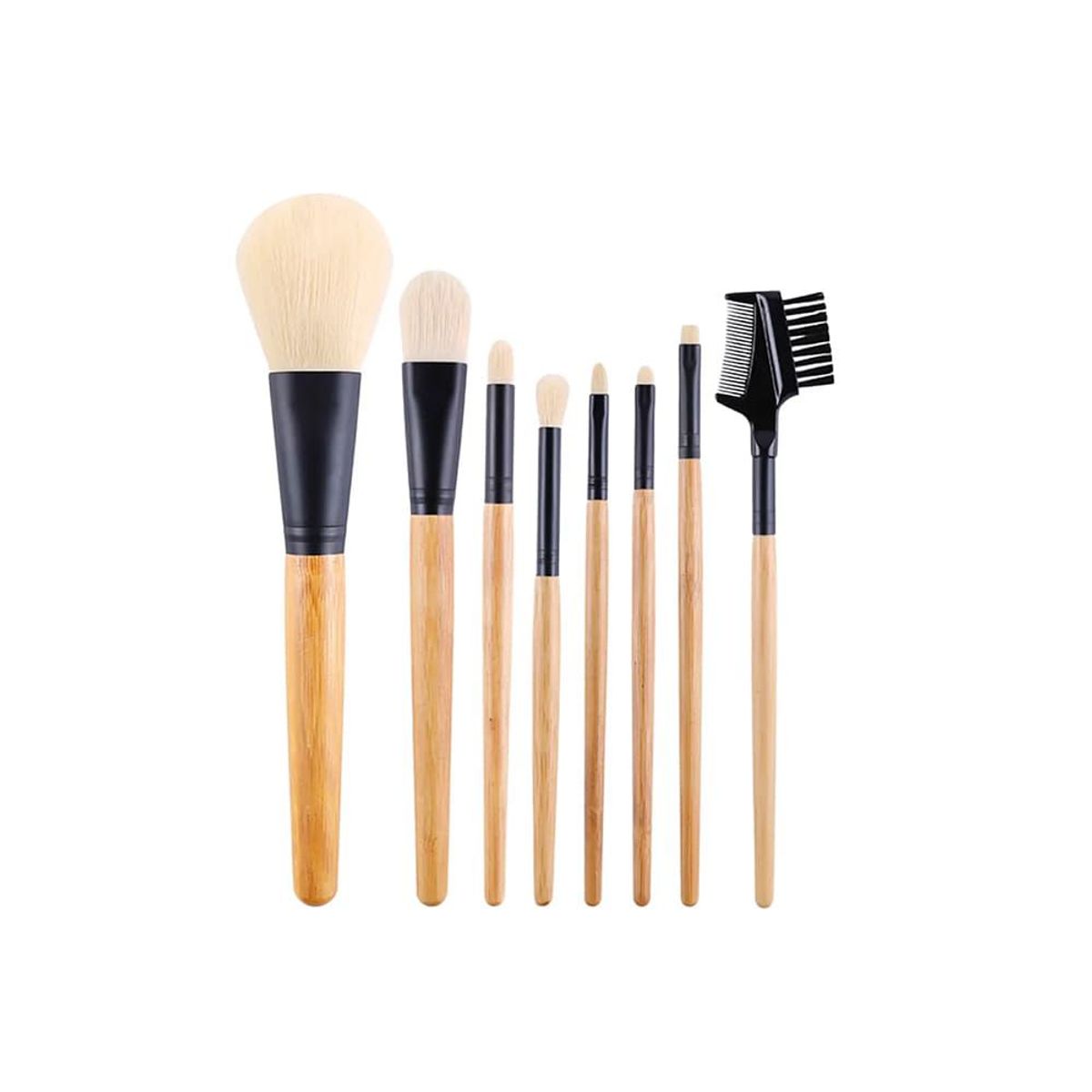 SATINE - Set de Brochas Profesionales de Bambú 8 UNIDADES