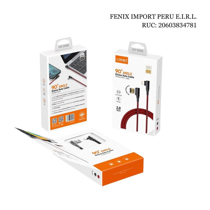 LDNIO - Cable 90° Tipo C LDNIO 2m 24 A