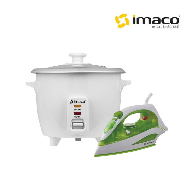 IMACO - Olla arrocera Imaco 0.6 LT RC006 + Plancha a vapor ETA2288