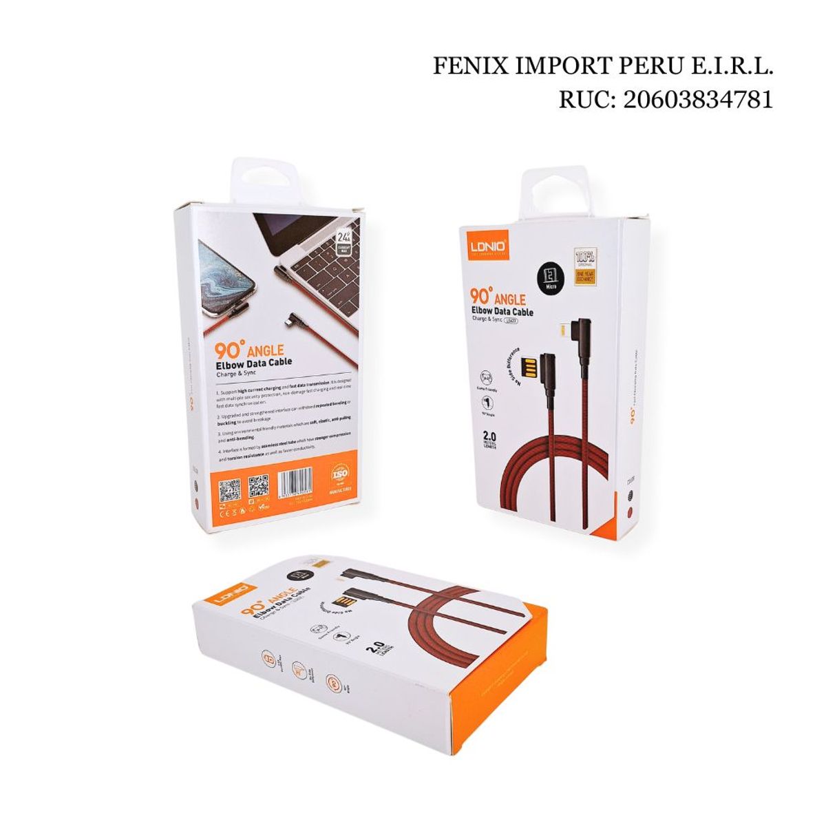 LDNIO - Cable 90° Micro LDNIO 2m 24 A