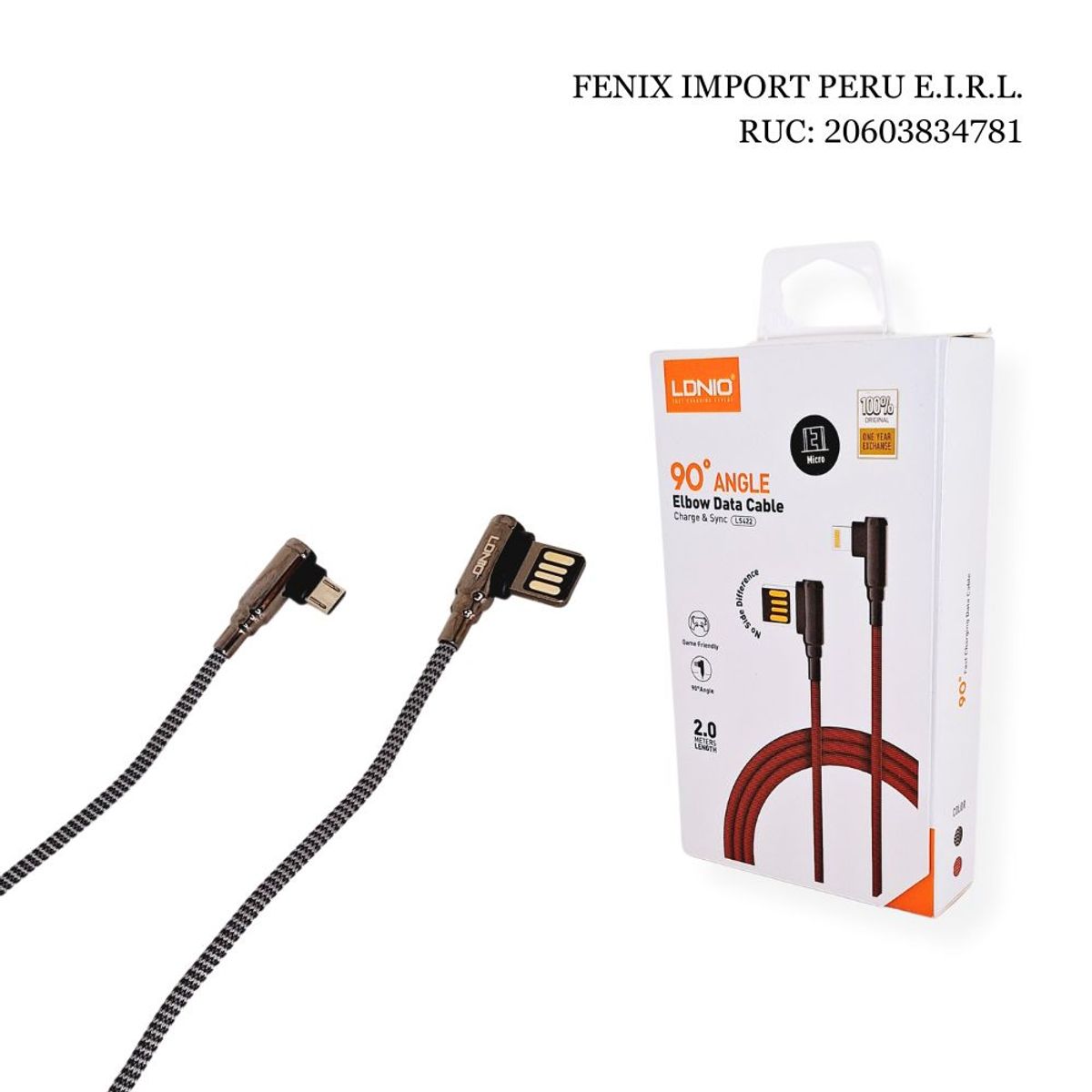 LDNIO - Cable 90° Micro LDNIO 2m 24 A