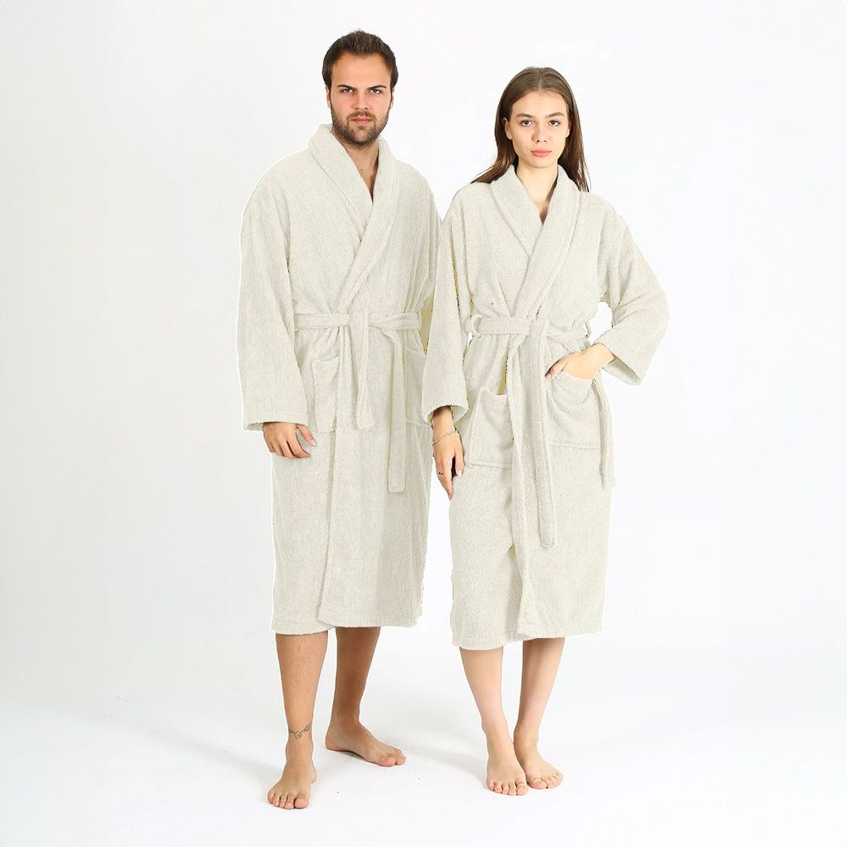 KELLER - Set de Batas Salidas de Baño y Toallas Beige XZ1
