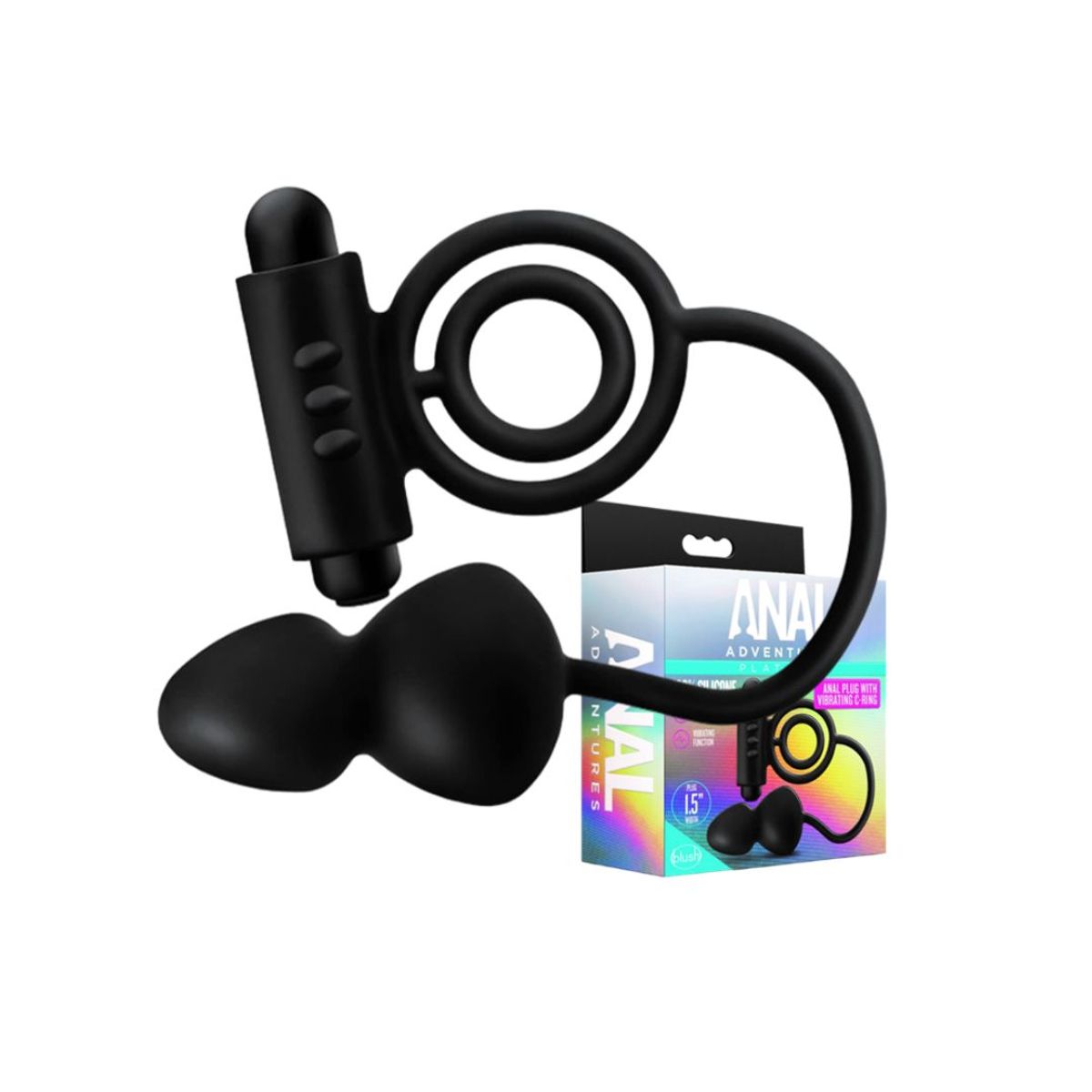 GENERICO - PROSTATE 2 EN 1 PLUG CON ANILLOS Y BALA VIBRADORA PARA MAS PLACER