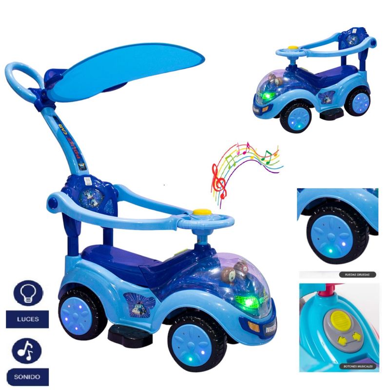 GENERICO - Buggy CorrePasillos Musical y luces Monito -Azul