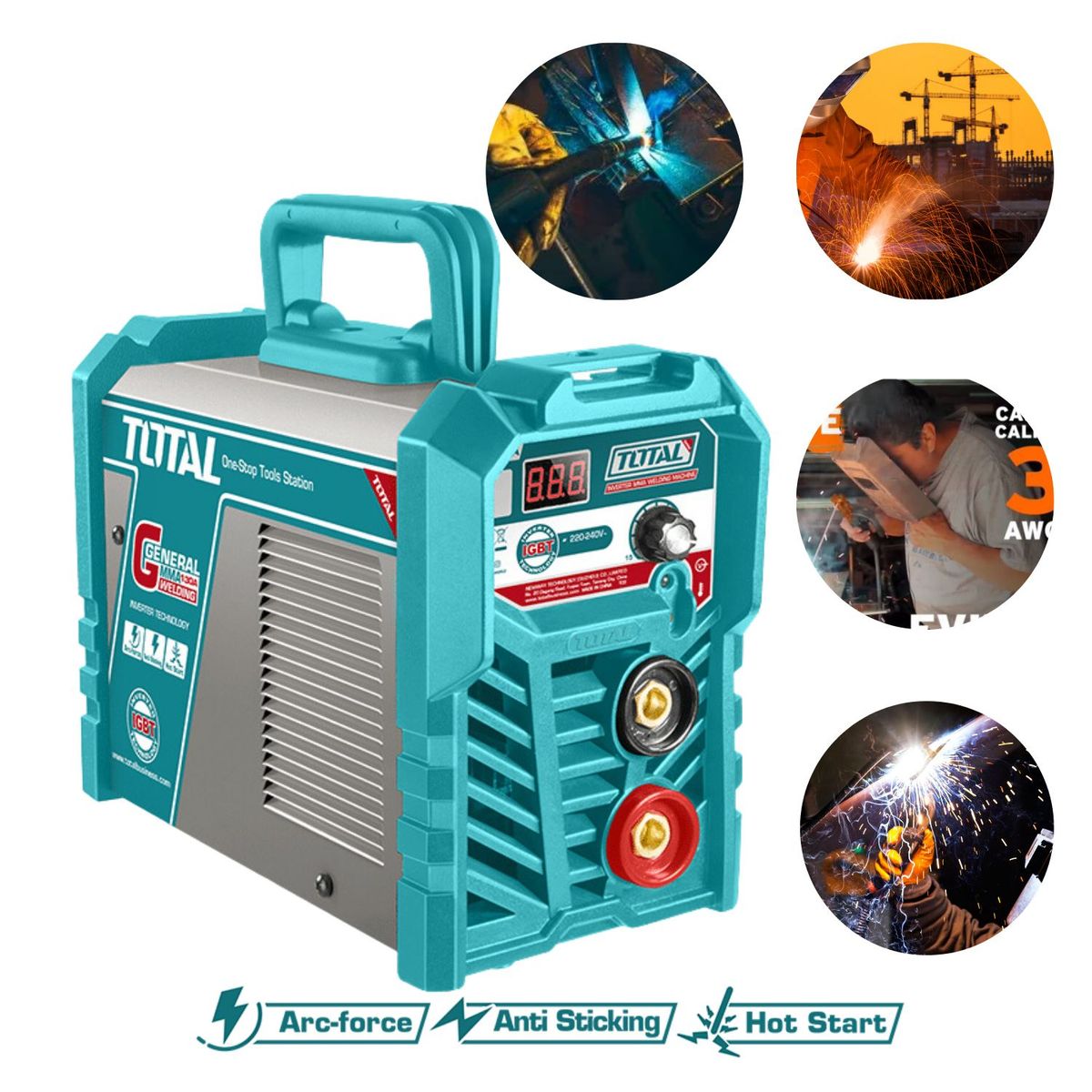 TOTAL TOOLS - Soldadora inversora 130A  con led display Total