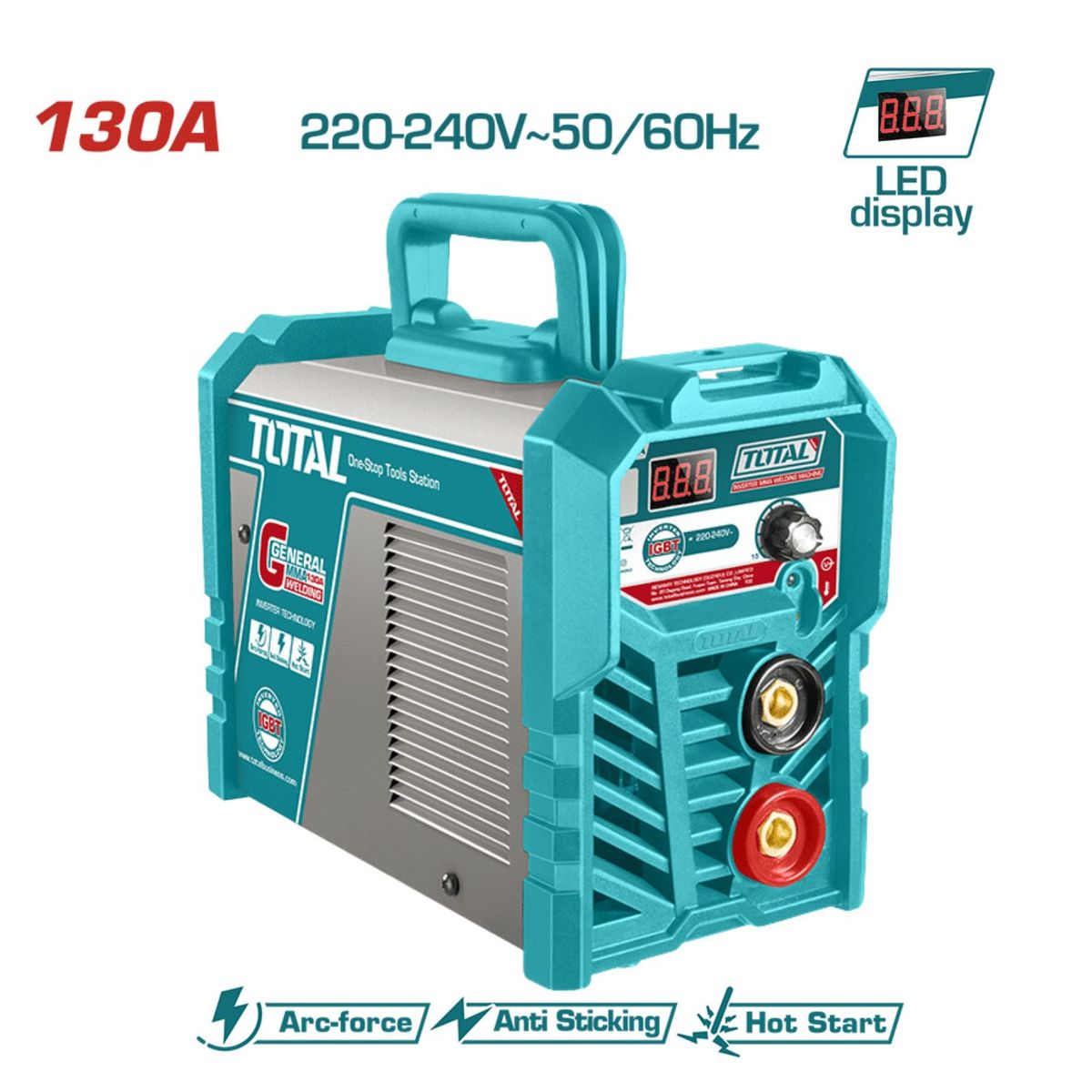TOTAL TOOLS - Soldadora inversora 130A  con led display Total