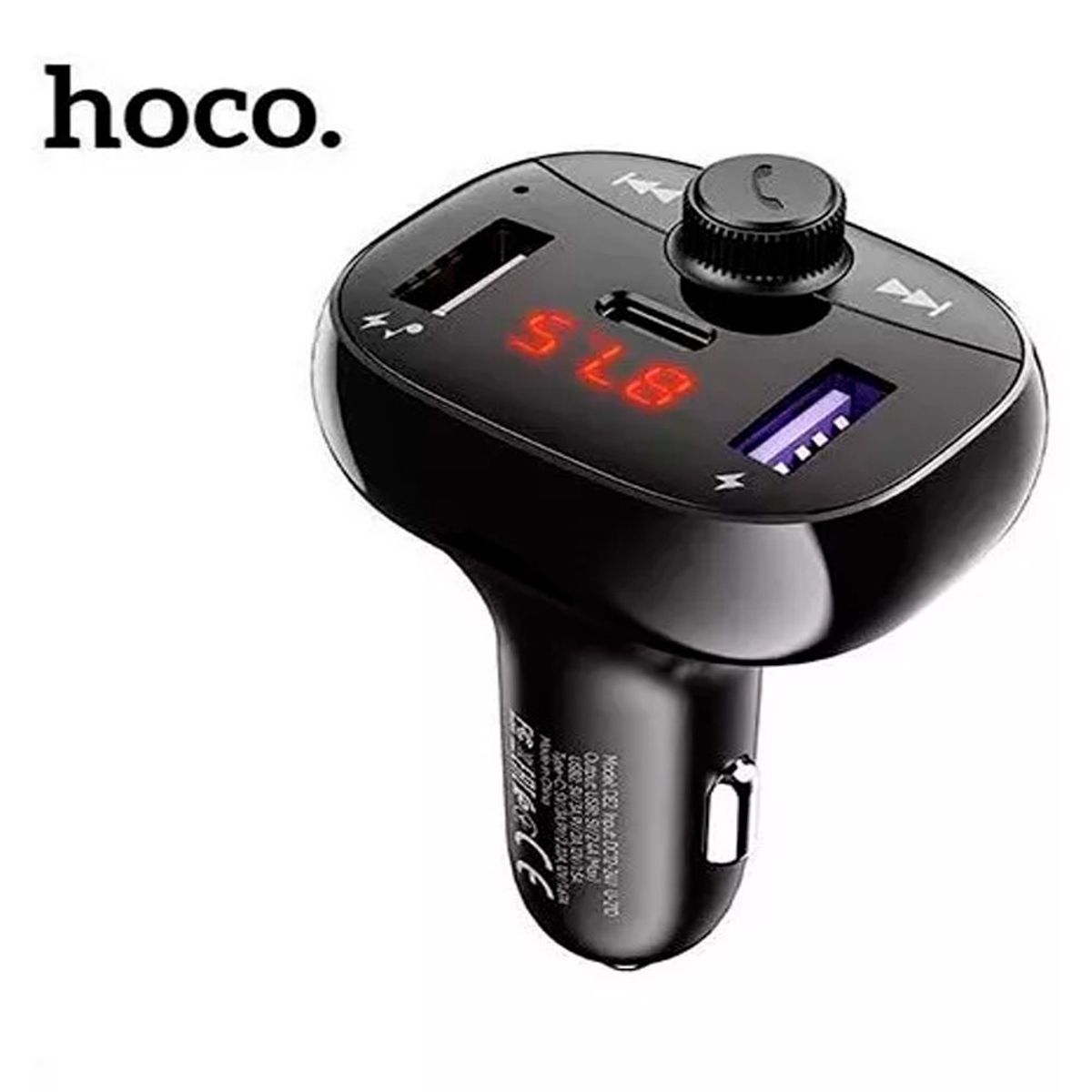HOCO - RECEPTOR BLUETOOTH MP3 CARGADOR CELULAR TRASMISOR PARA AUTO HOCO DE2