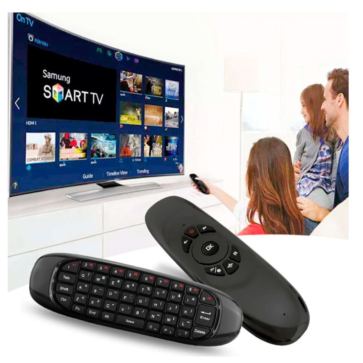 SEISA - Control Teclado TV Puntero Mouse Smart Universal Air Mouse Inalambrico
