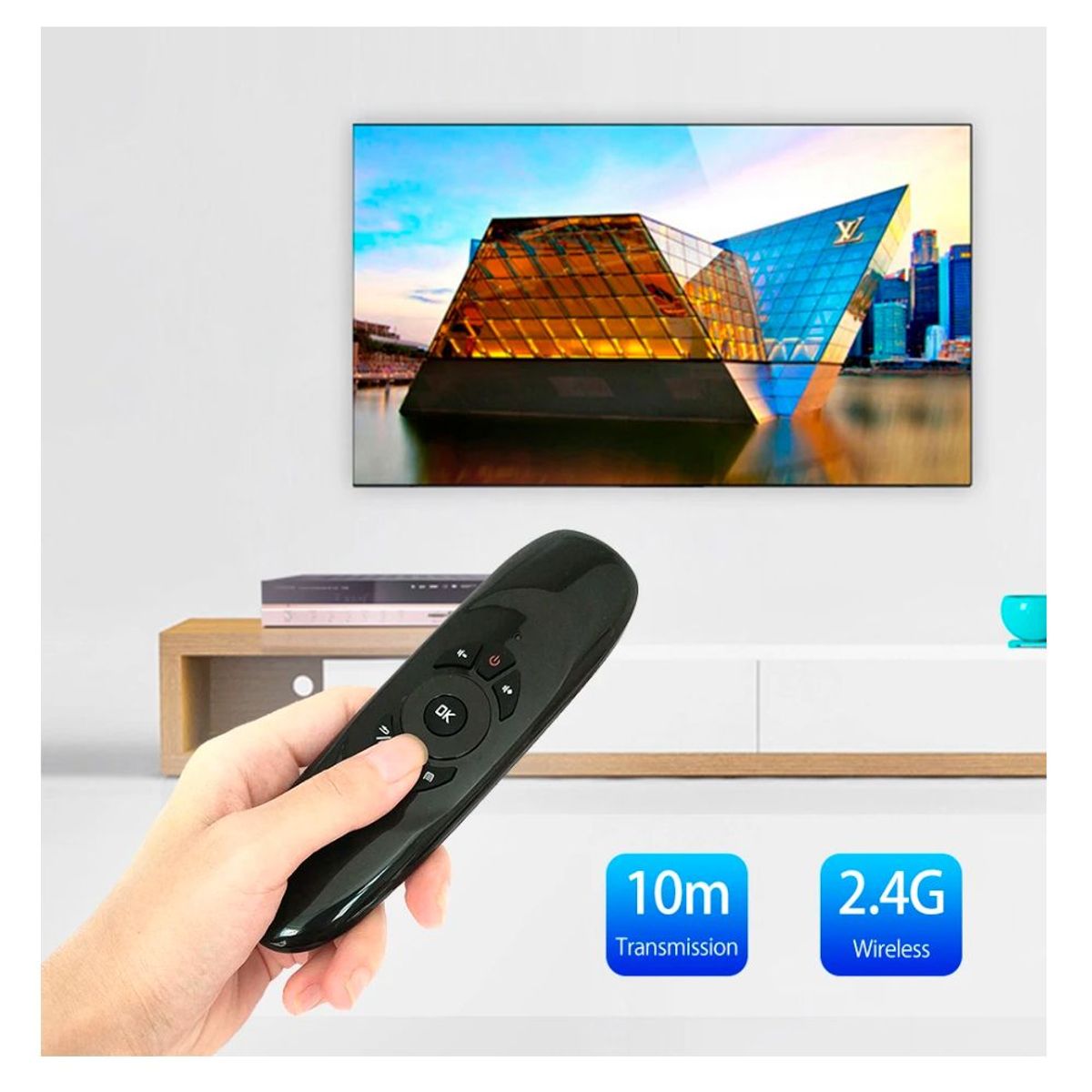 SEISA - Control Teclado TV Puntero Mouse Smart Universal Air Mouse Inalambrico