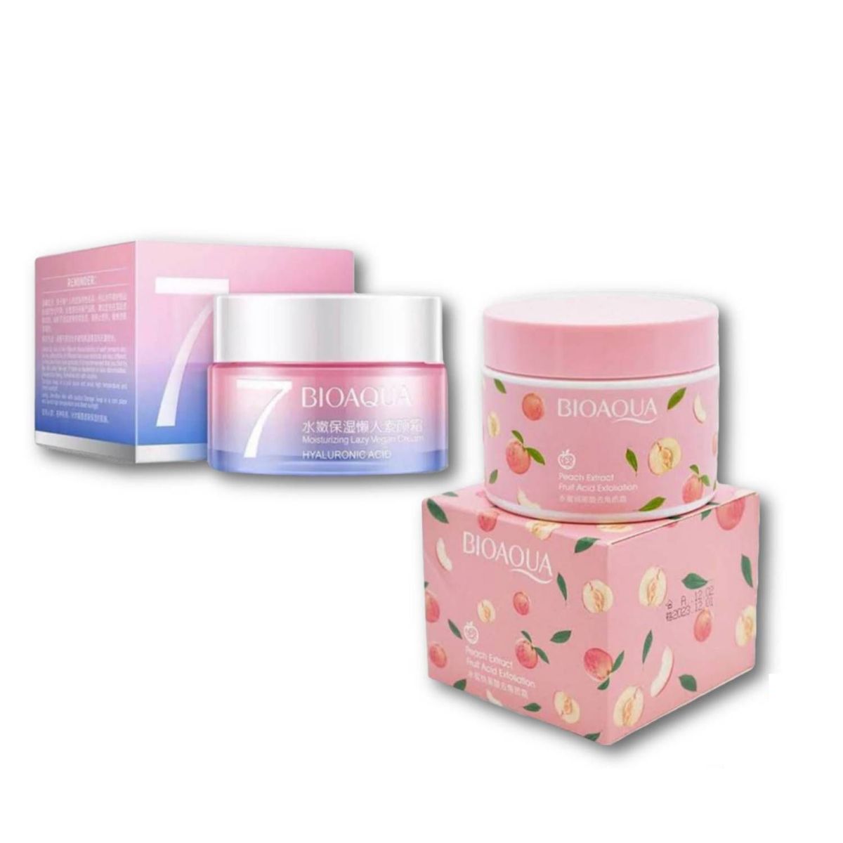 BIOAQUA - PACK CREMA BLANQUEADORA V7 Y CREMA EXFOLIANTE PEACH EXTRACT_.