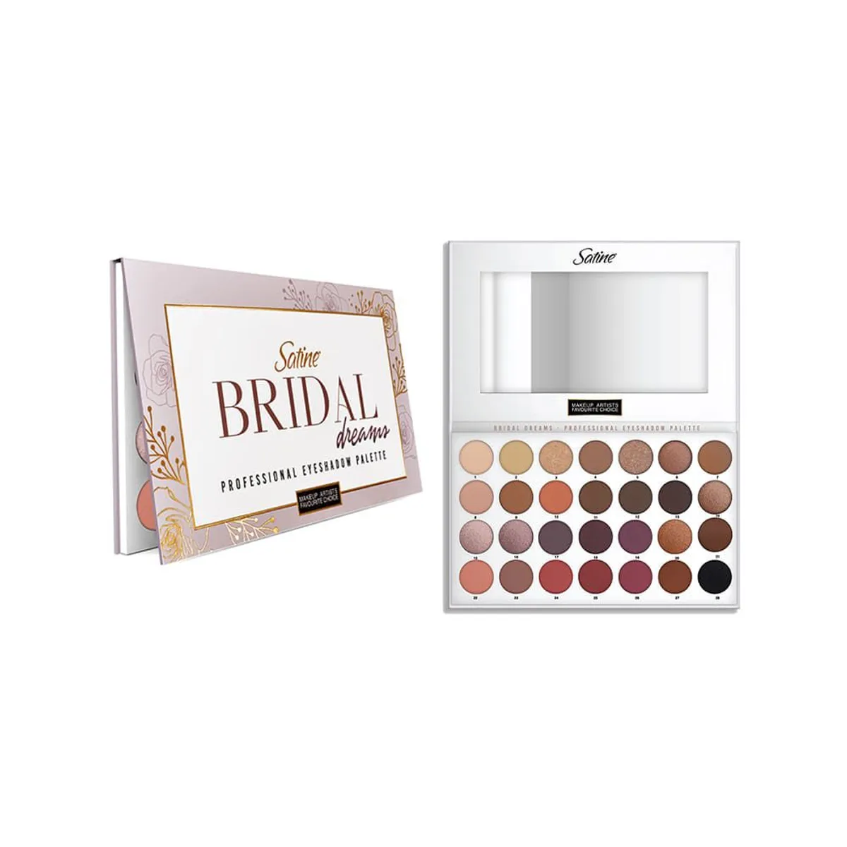 SATINE - Paleta de Sombras "Bridal Dreams" 28 Tonos SATINE