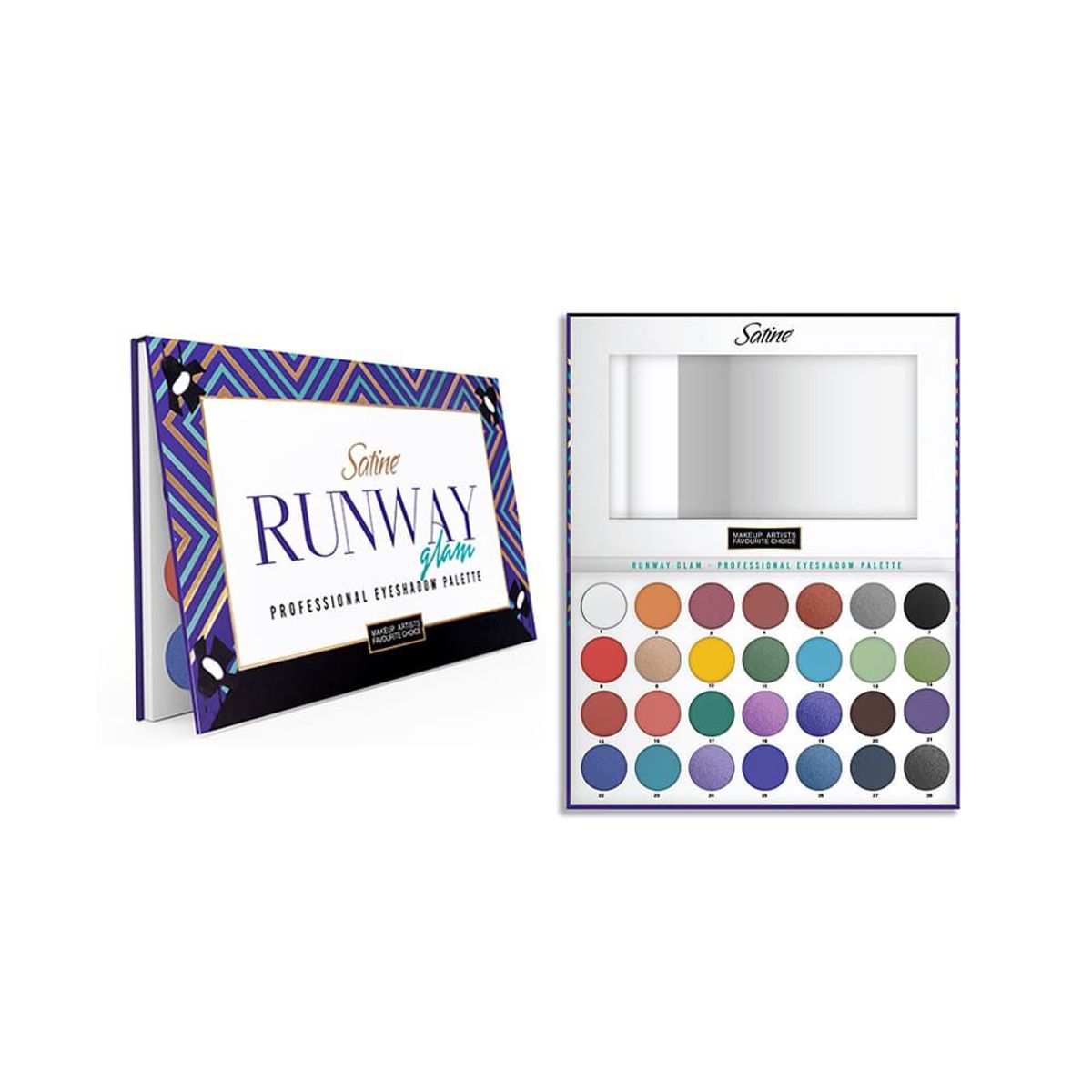 SATINE - Paleta de Sombras "Runway Gram" 28 Tonos Satine