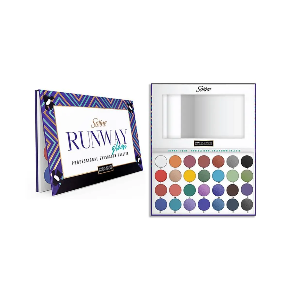 SATINE - Paleta de Sombras "Runway Gram" 28 Tonos Satine