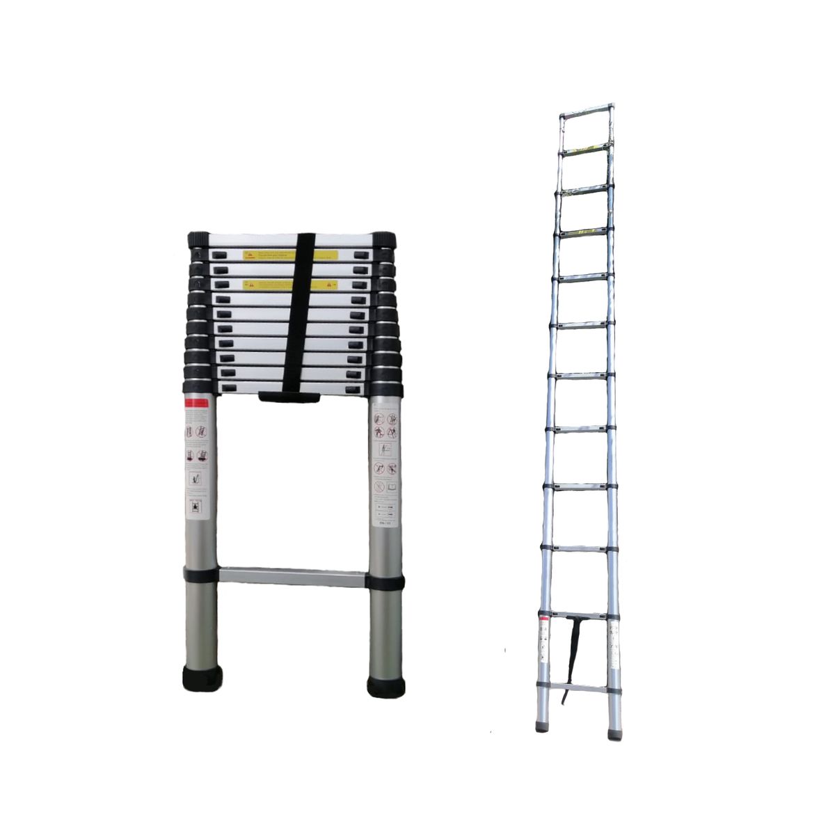 GENERICO - Escalera Telescopica 4.7 metros Retractil 150kg 12 Pasos 4.7m