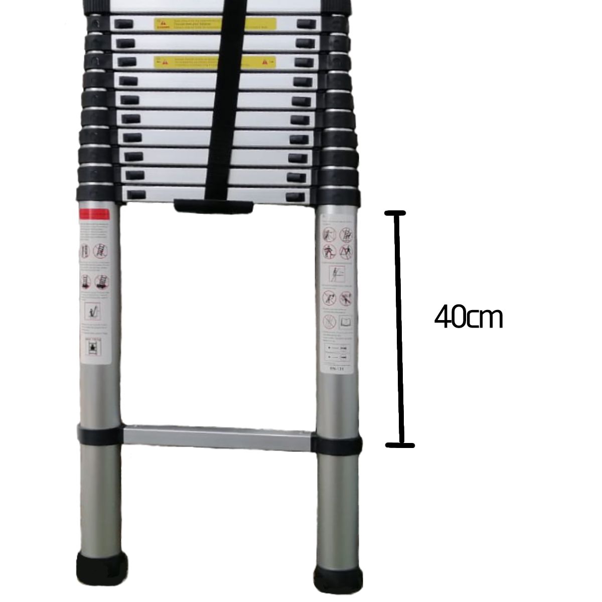 GENERICO - Escalera Telescopica 4.7 metros Retractil 150kg 12 Pasos 4.7m