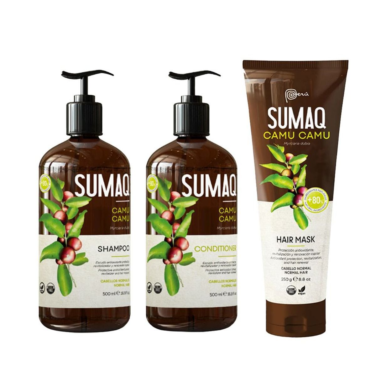 SUMAQ - Pack Shampoo  Acondicionador  Máscara Extracto Camu Camu